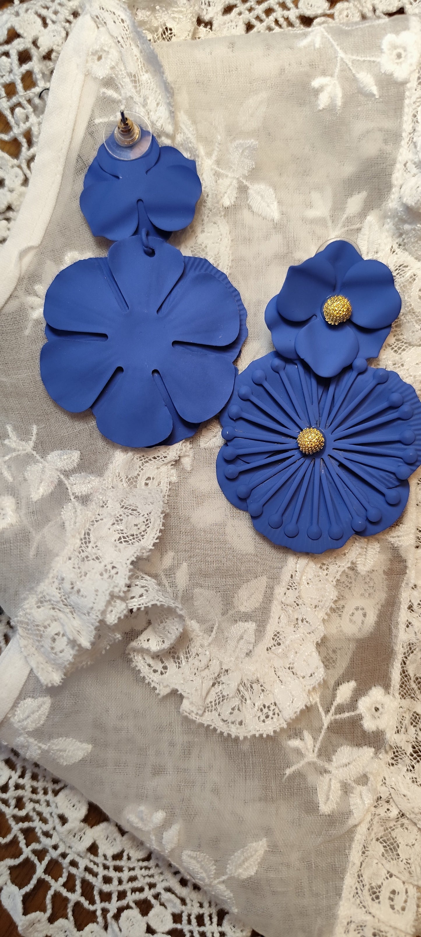Boucles d'oreilles myosotis