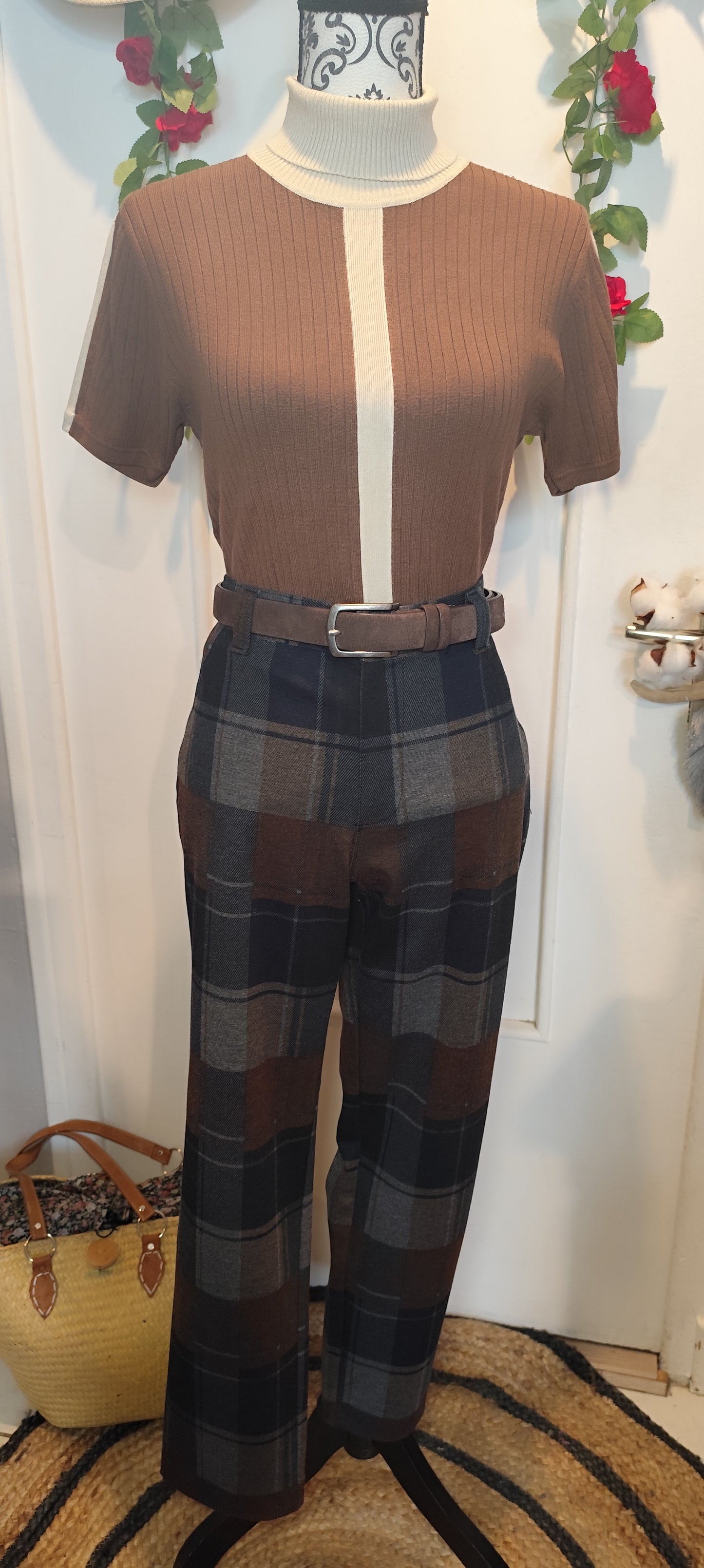 Ensemble gilet+top en maille