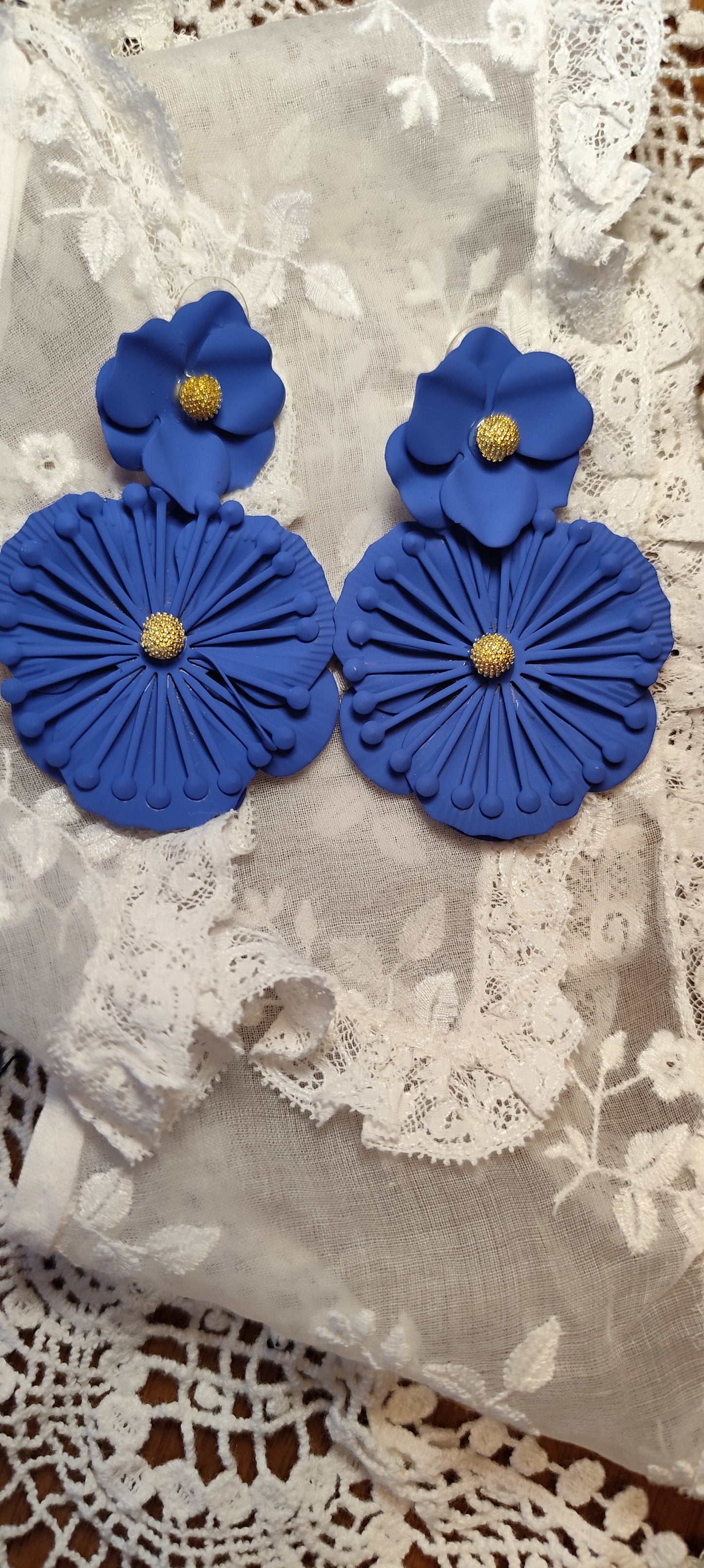 Boucles d'oreilles myosotis