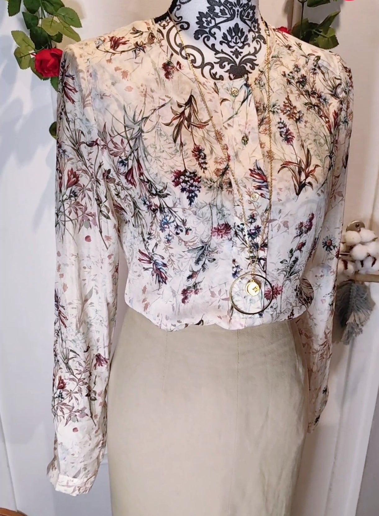 Blouse en soie Massimo Dutti