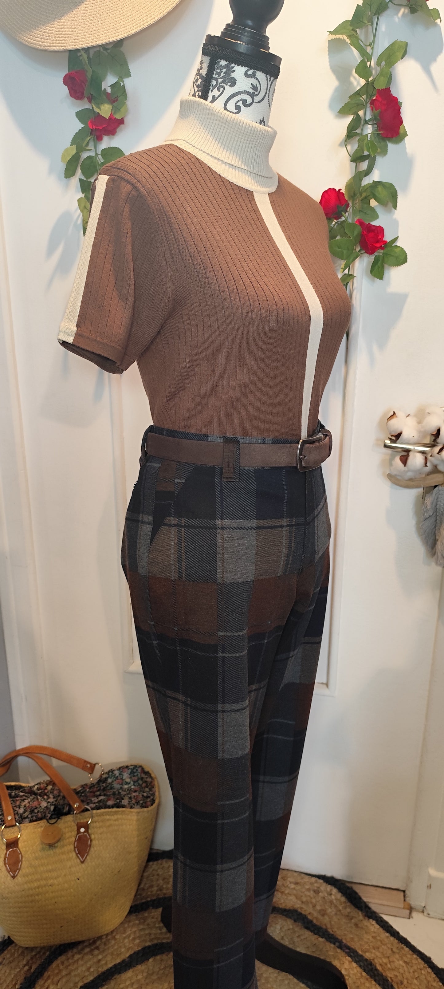 Ensemble gilet+top en maille