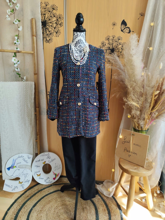 Veste longue tweed/Zara