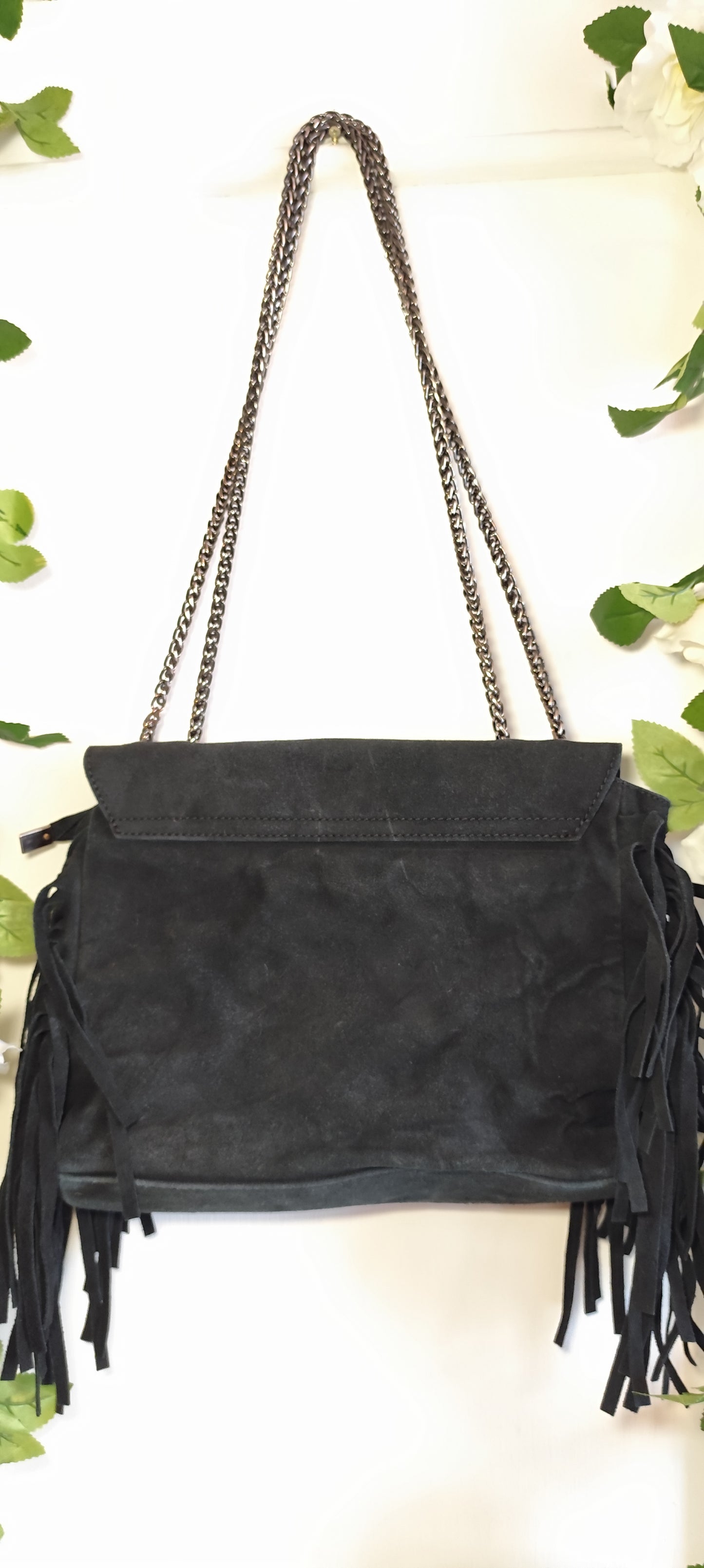 Sac à  frange en cuir