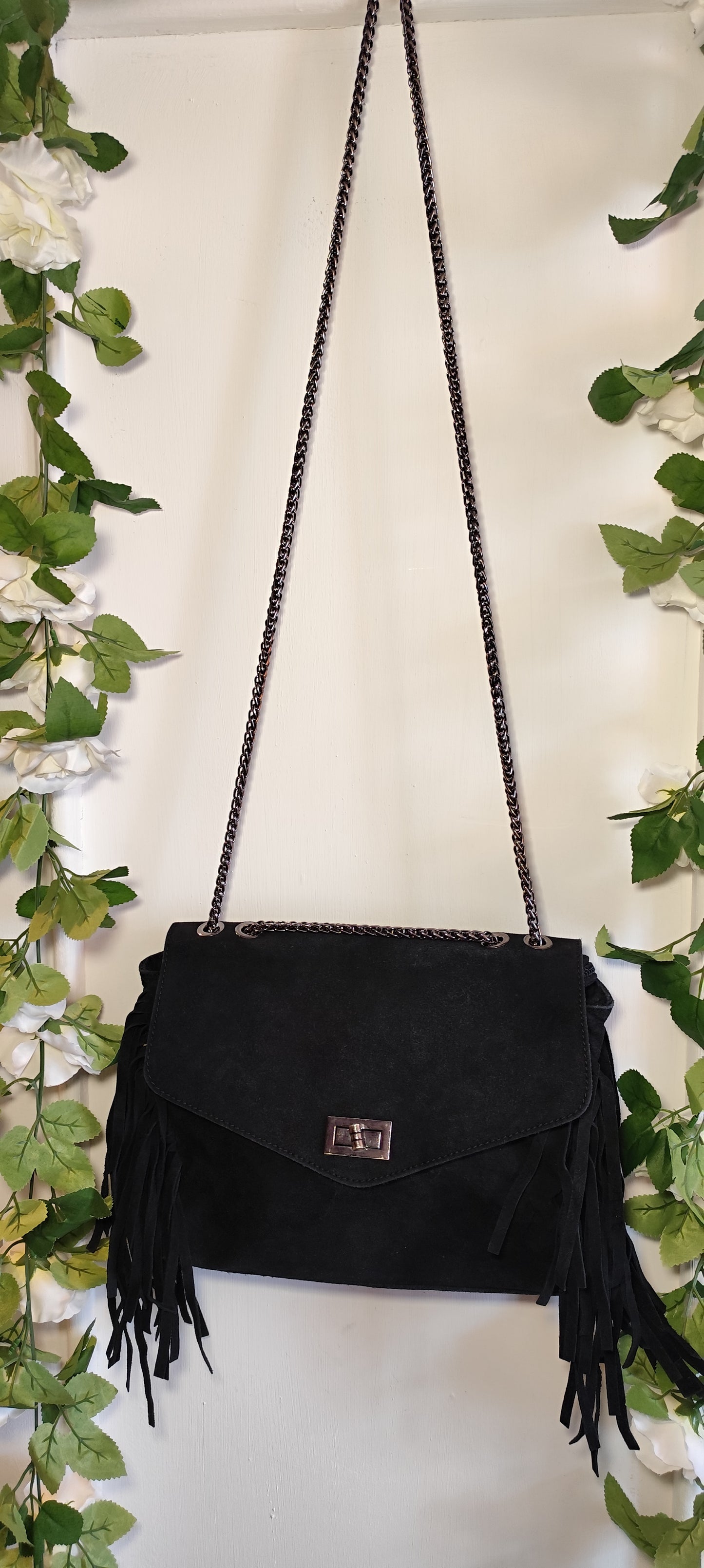 Sac à  frange en cuir