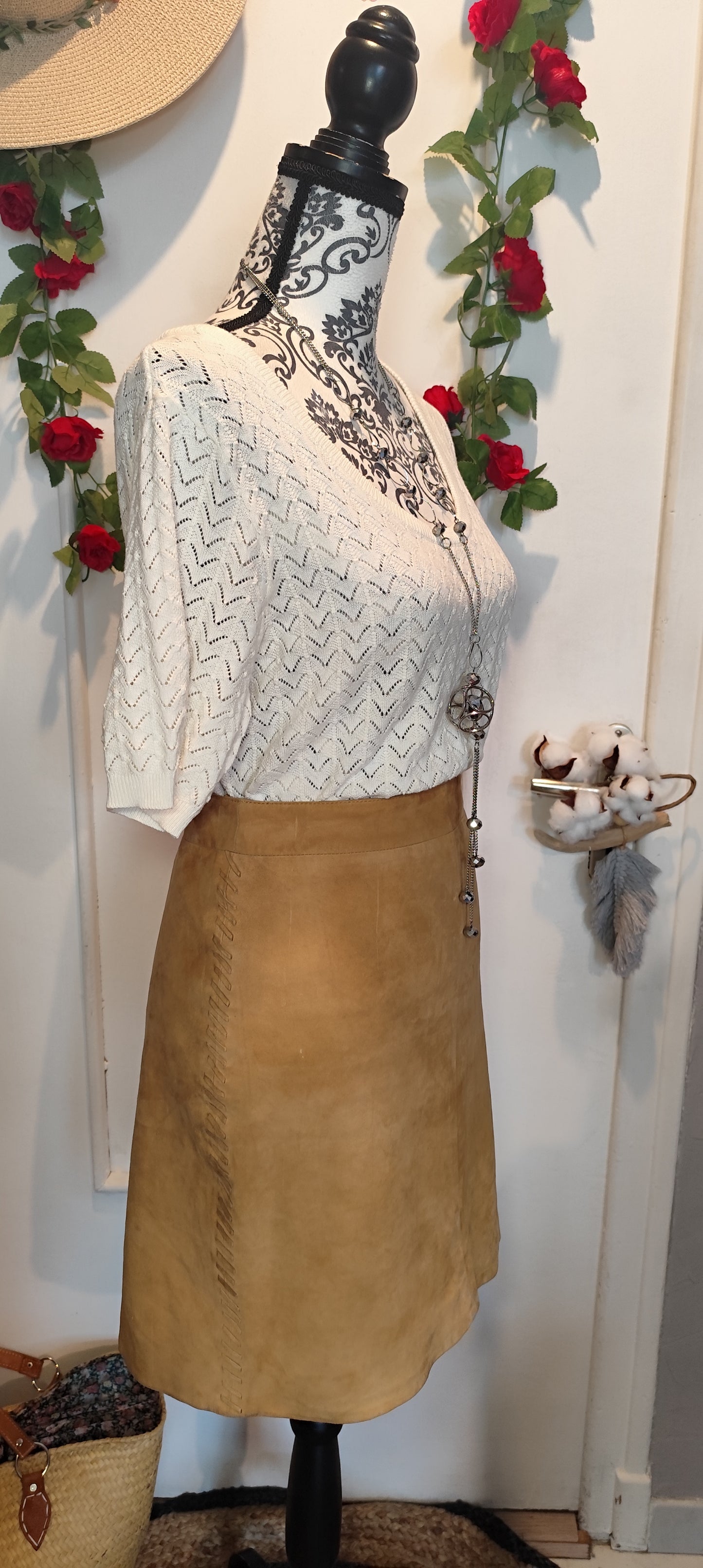 Pull en maille manches courtes