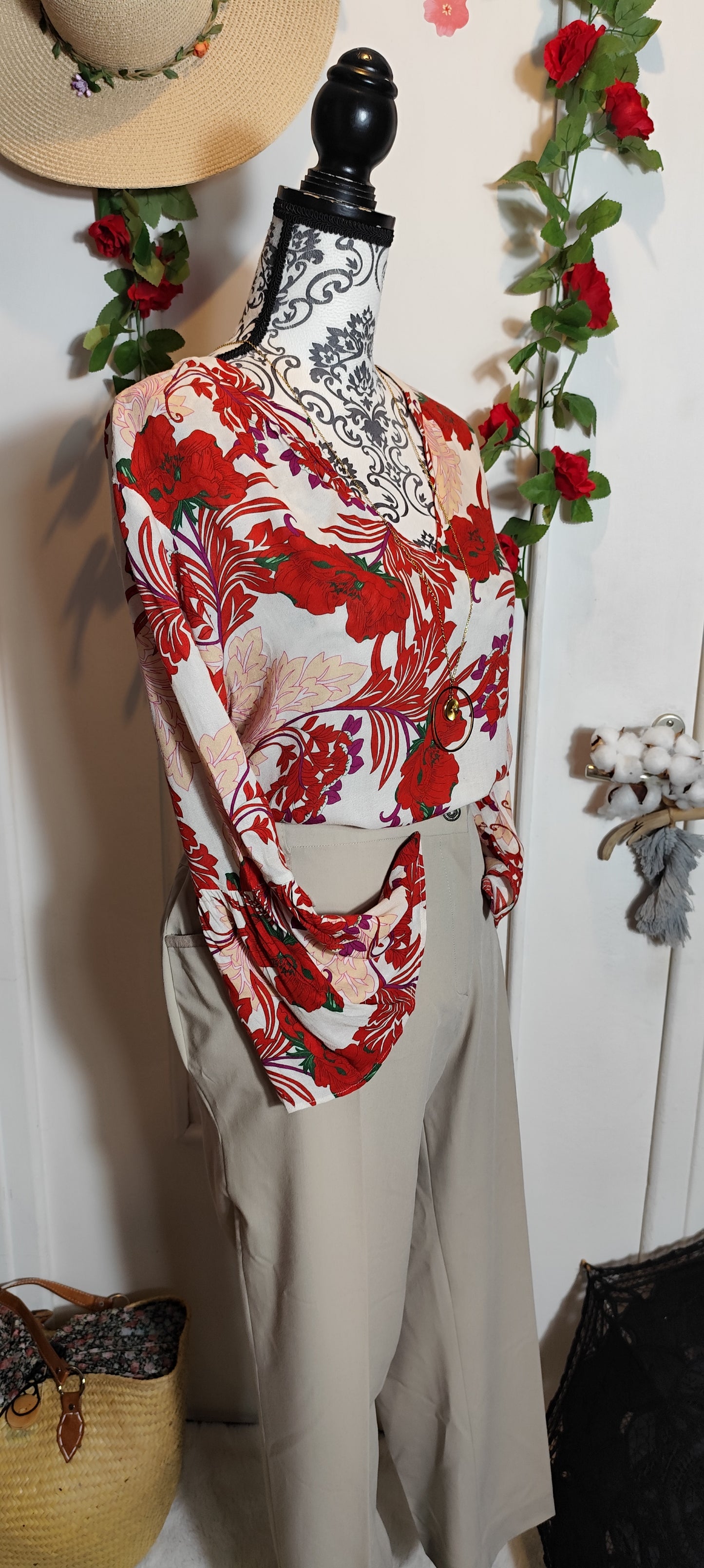 Blouse manches évasées