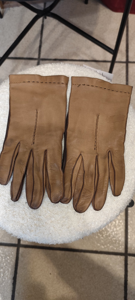 Gant en cuir bicolore