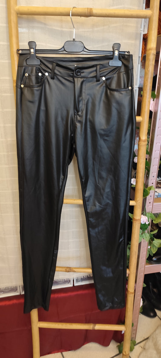 Pantalon simili cuir fluide