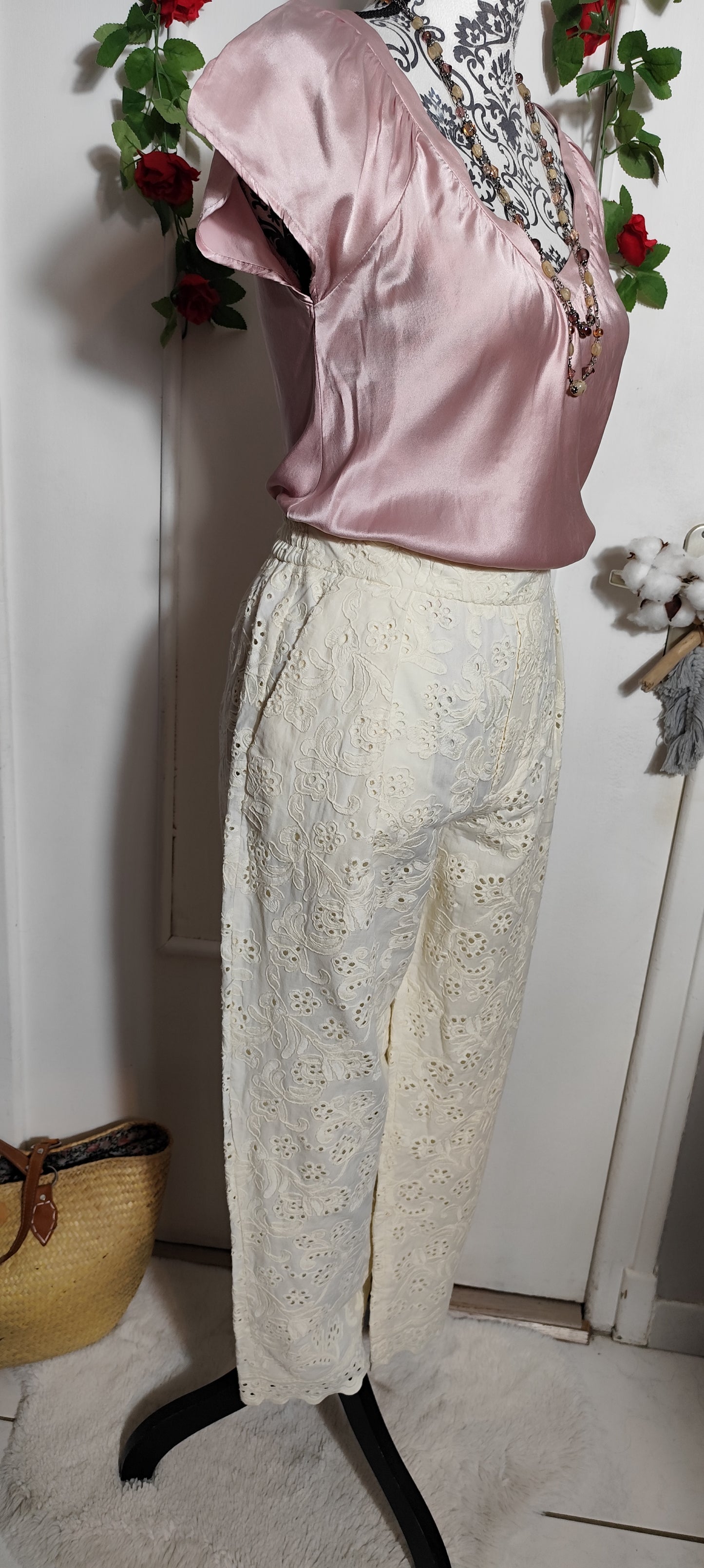 Pantalon broderie