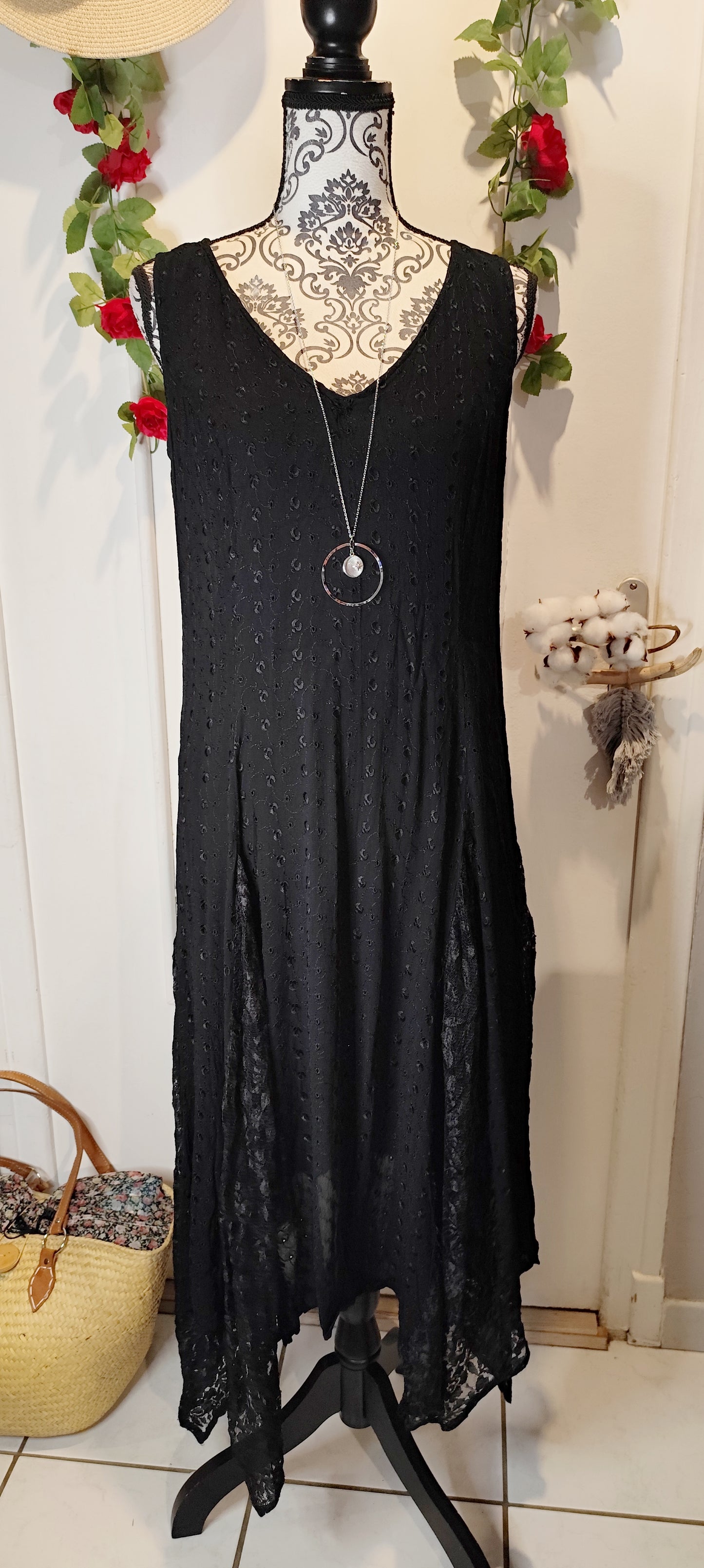 Robe longue asymétrique