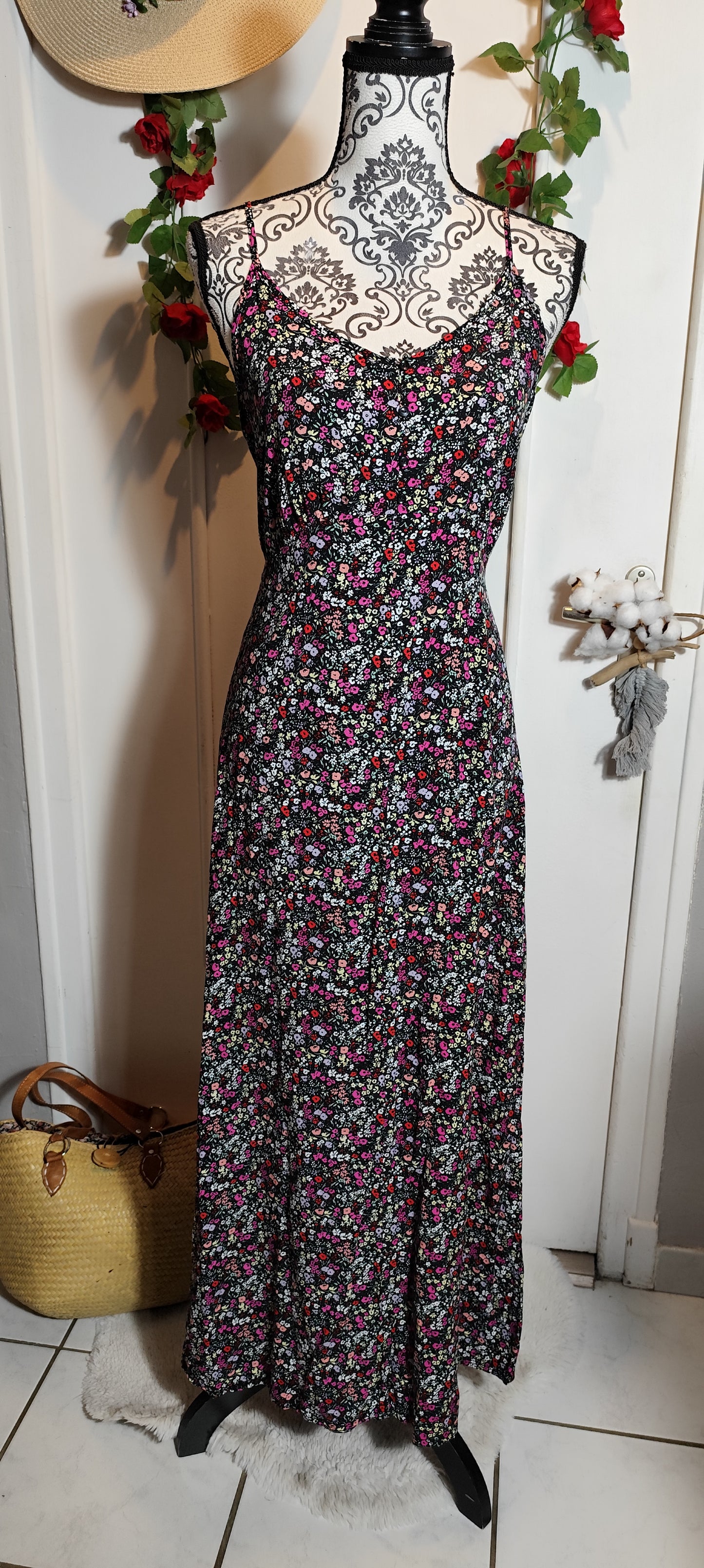 Robe longue fleurie