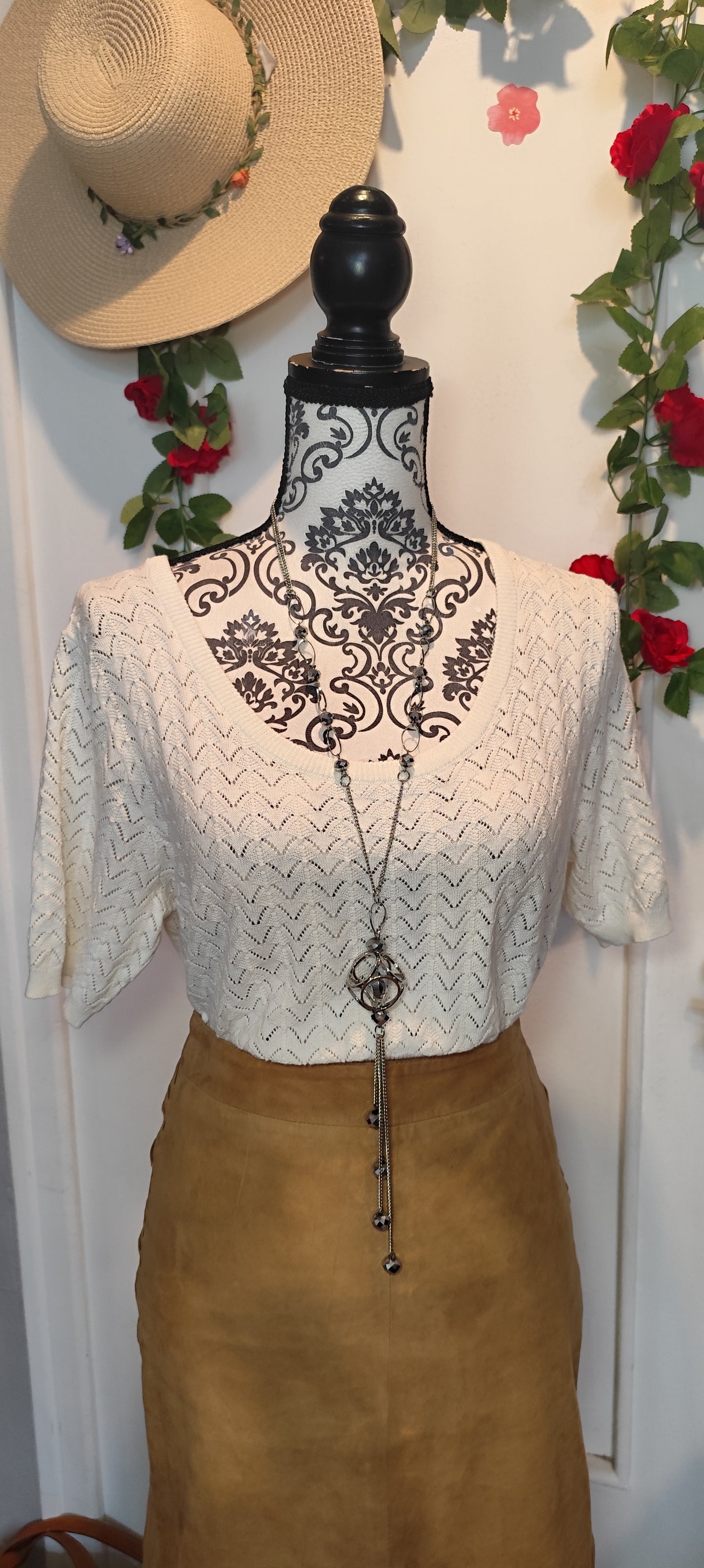 Pull en maille manches courtes
