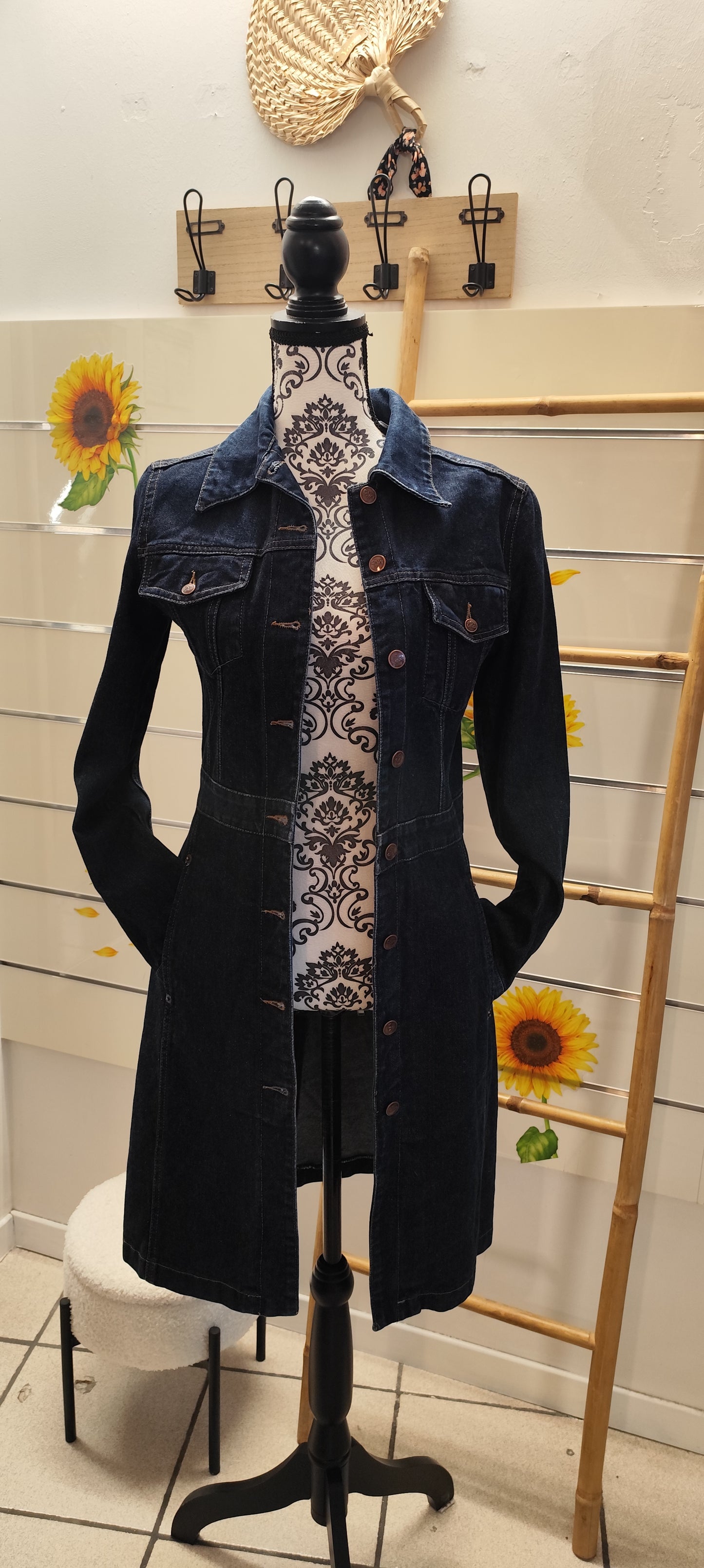 Robe ou veste longue en jean