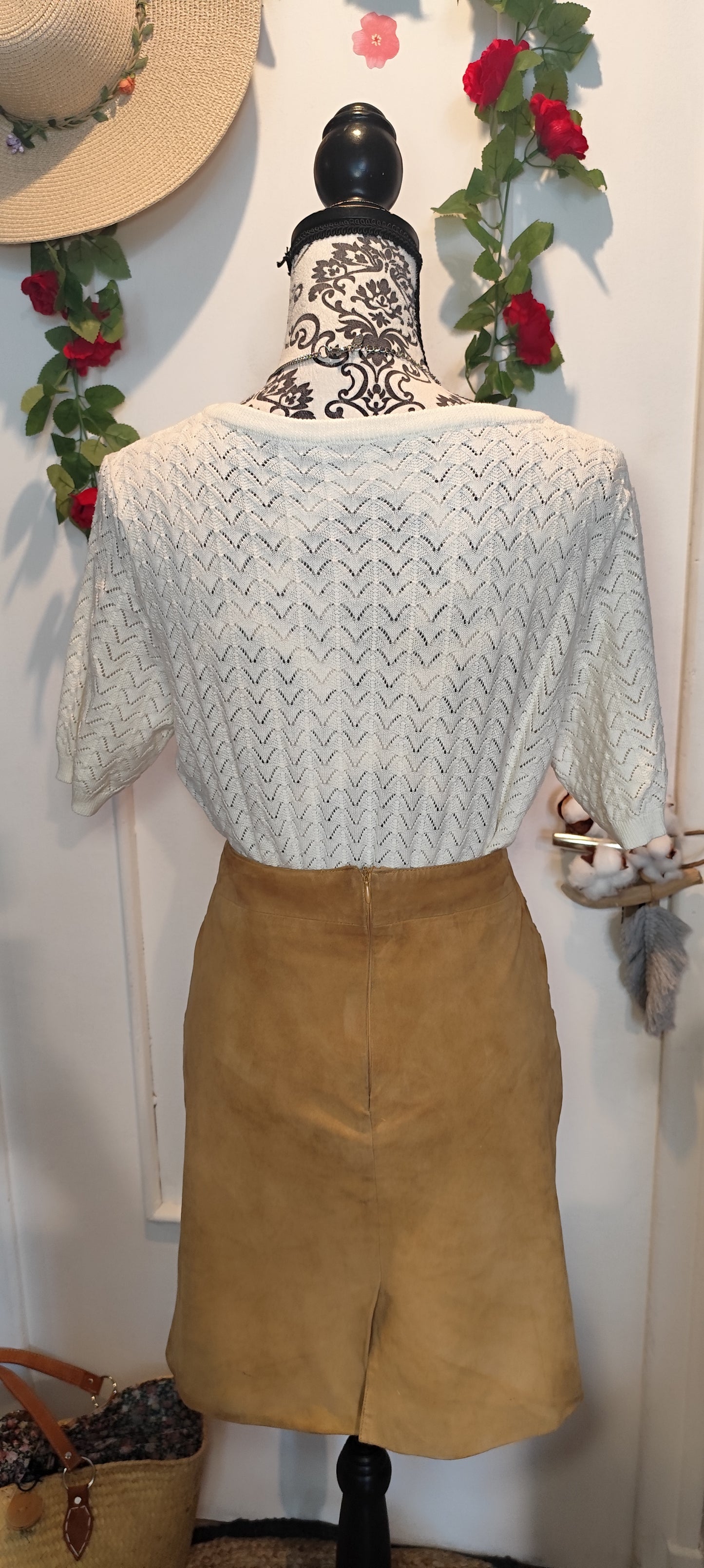 Pull en maille manches courtes