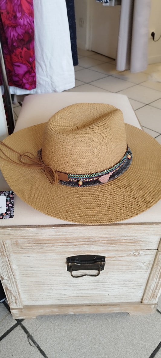 Chapeau fedora en paille