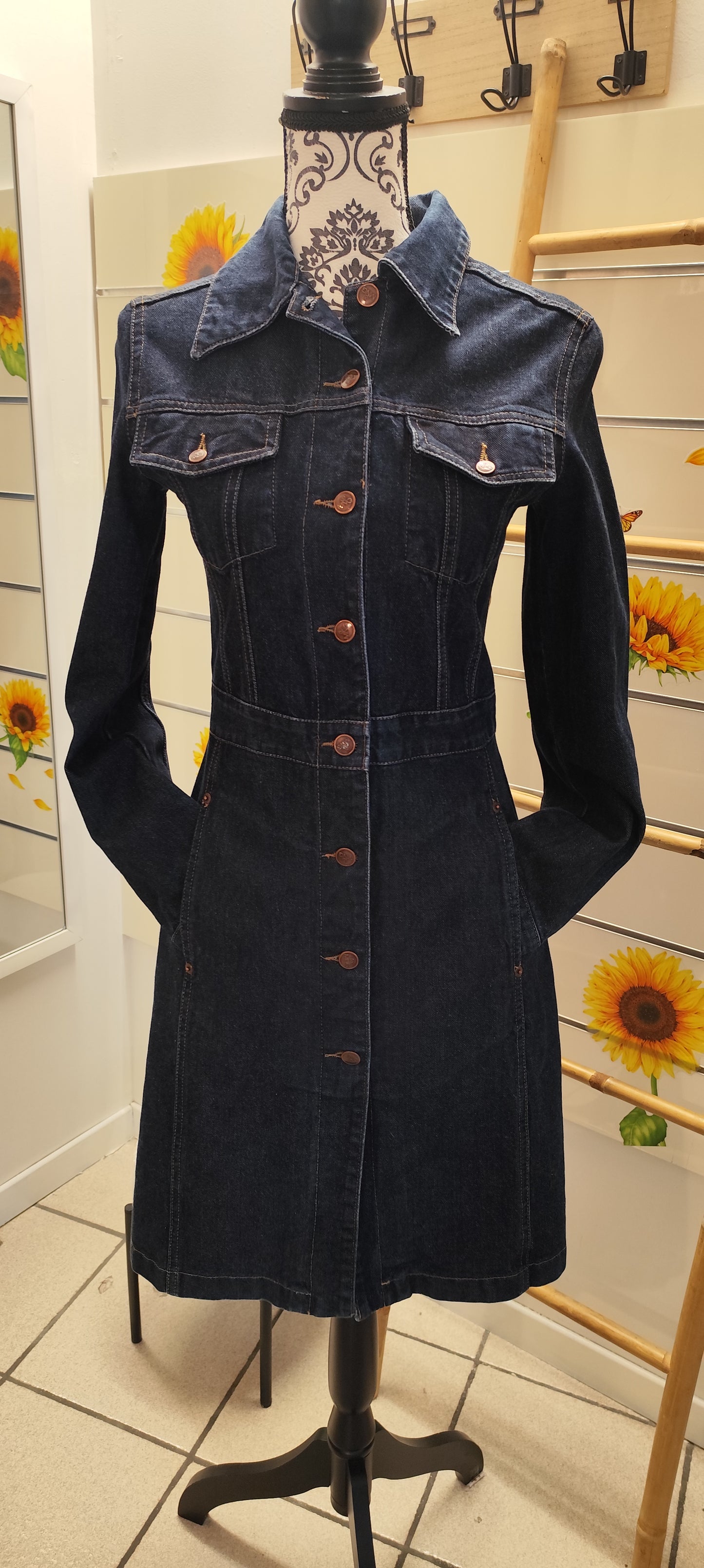Robe ou veste longue en jean
