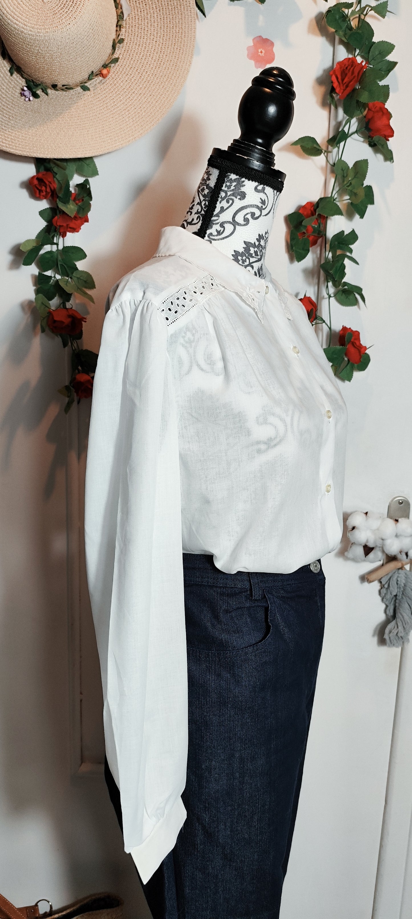 Chemise col broderie