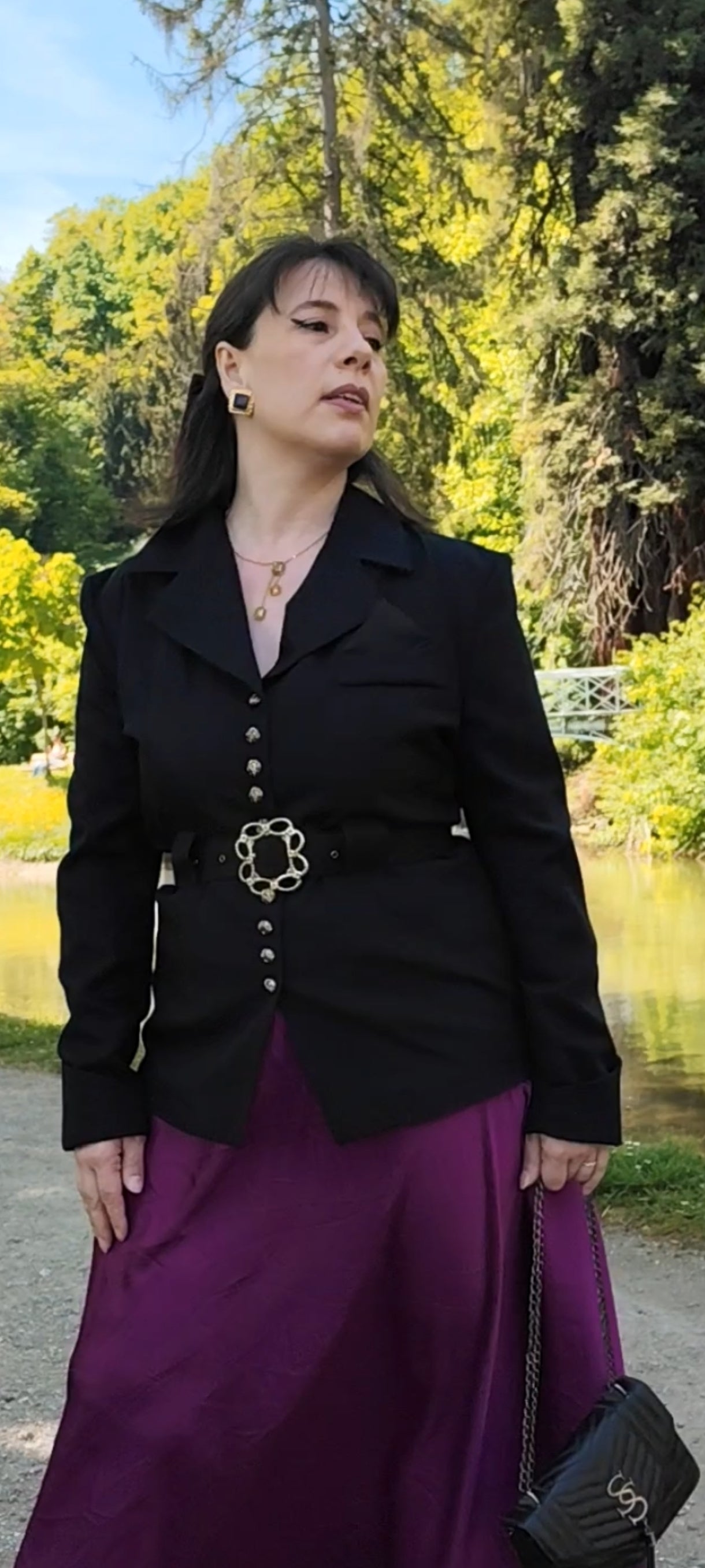 Blazer ceinturé/Jus d'orange