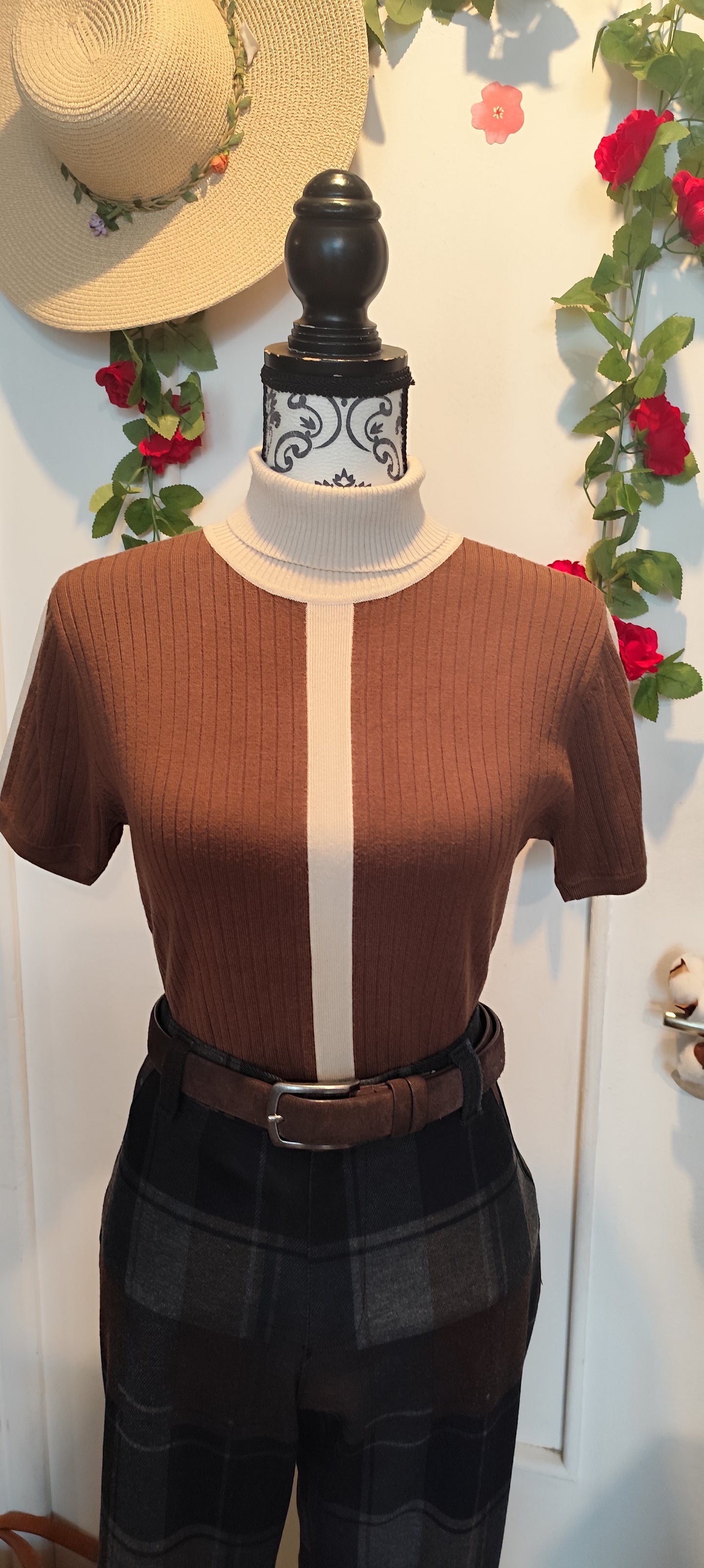 Ensemble gilet+top en maille
