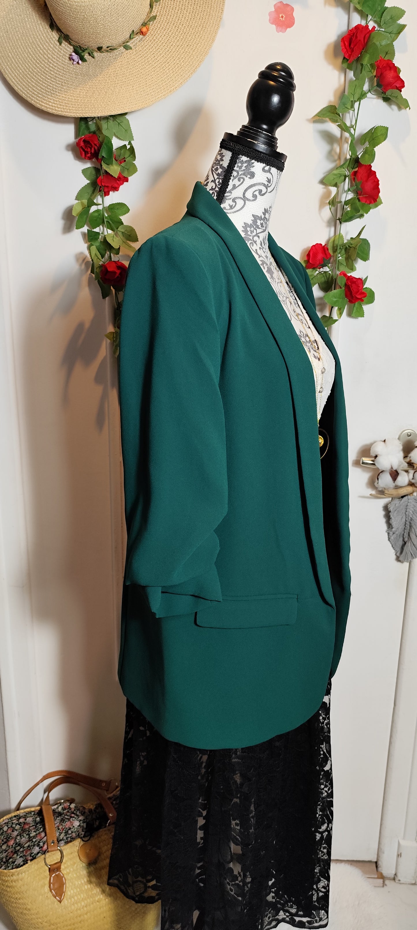 Blazer manche retroussé