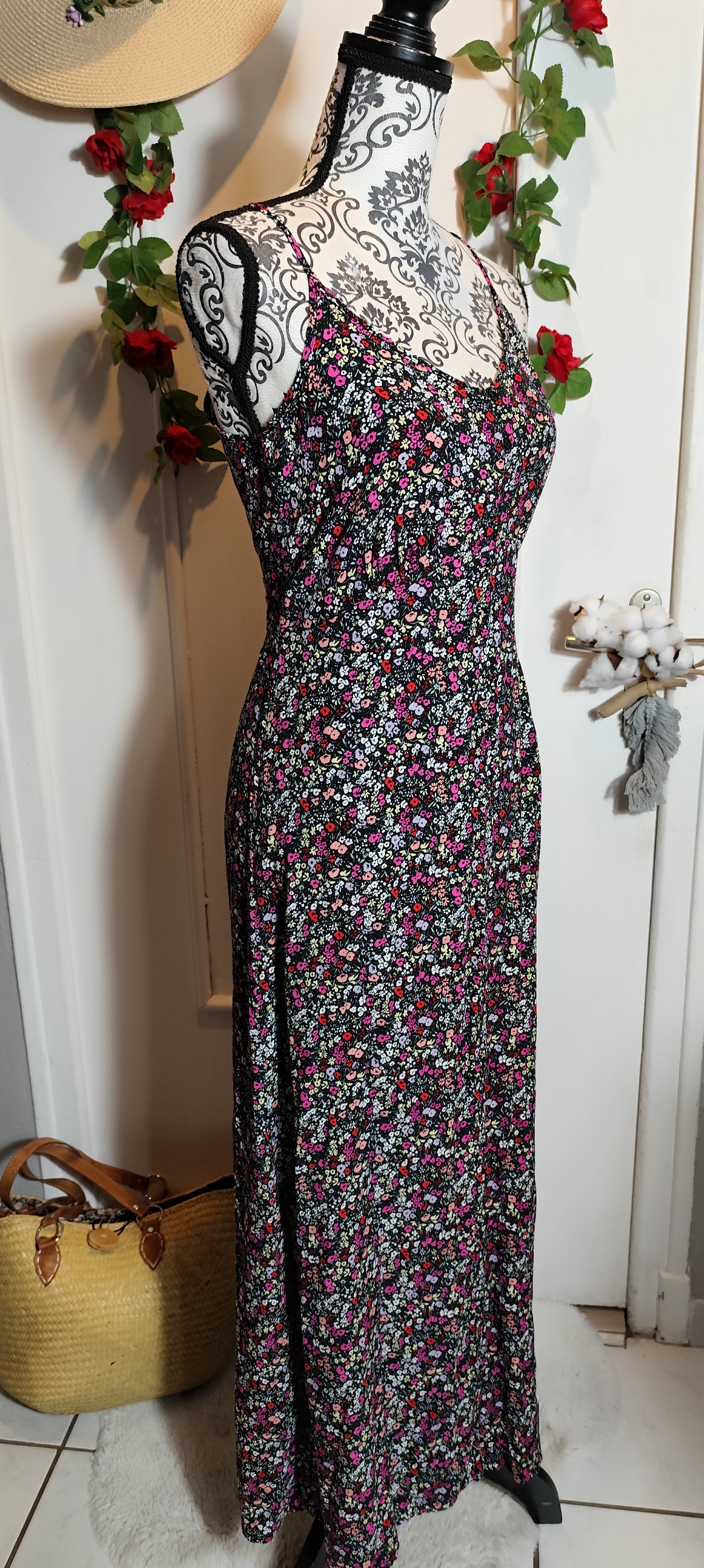 Robe longue fleurie