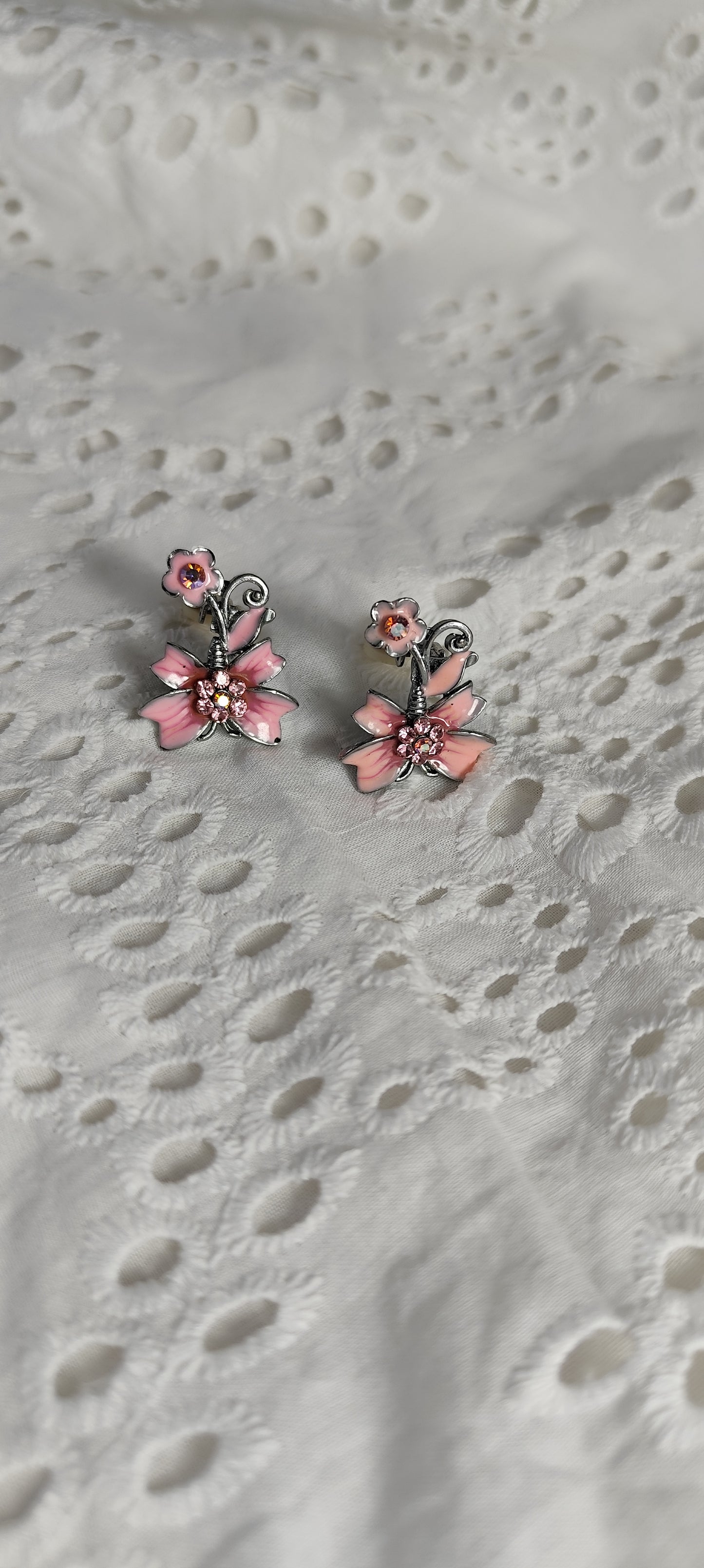 Clips papillon fleur rétro